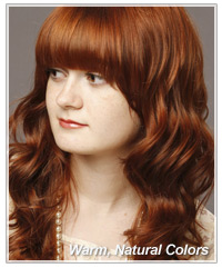 Warm natural red hair color